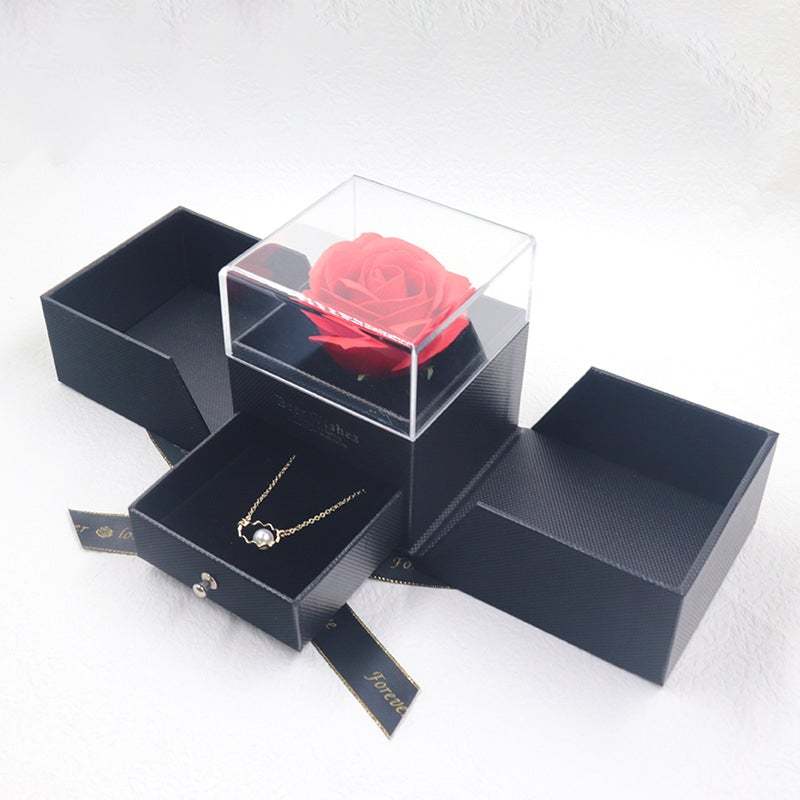 Preserved Flower Jewelry Box Valentine's Day Rose Box Gift for Love