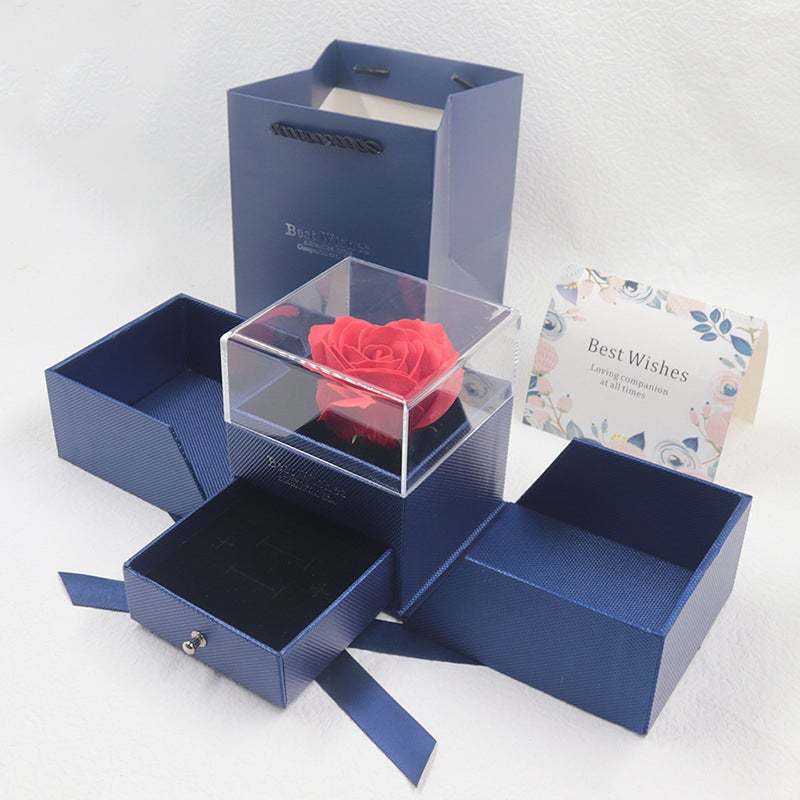 Preserved Flower Jewelry Box Valentine's Day Rose Box Gift for Love