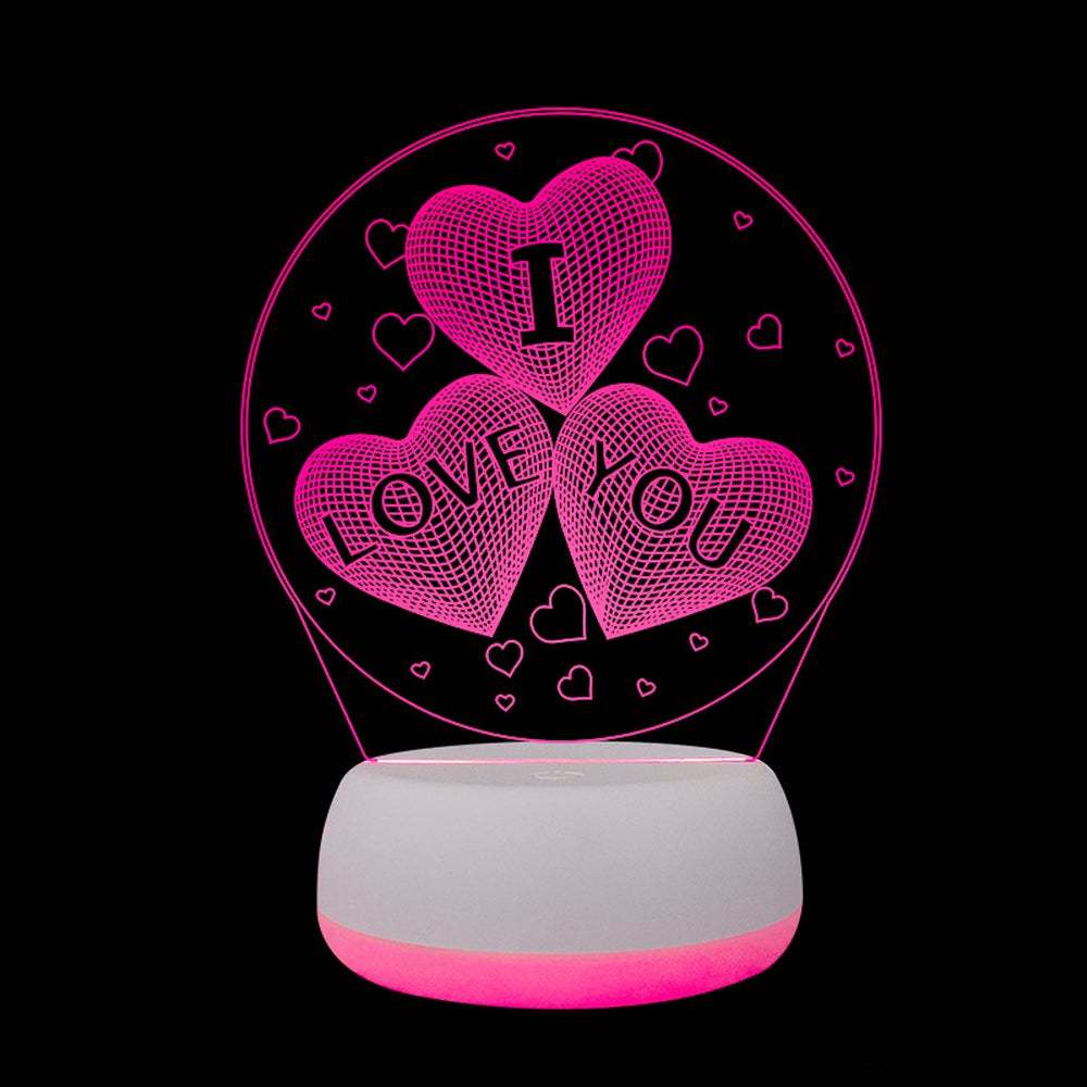 3D LED Night Light Heart Shape Lamp Home Decoration Valentine's Day Gift for Lover