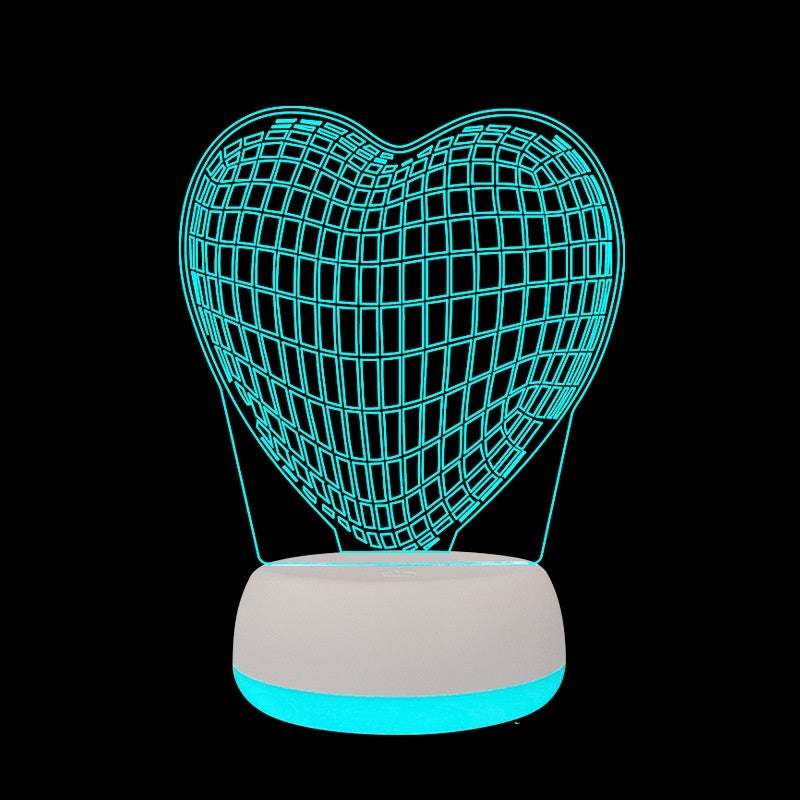 3D LED Night Light Heart Shape Lamp Home Decoration Valentine's Day Gift for Lover