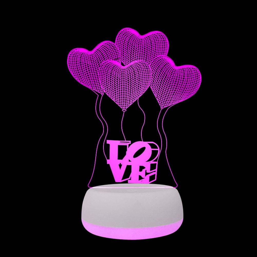 3D LED Night Light Heart Shape Lamp Home Decoration Valentine's Day Gift for Lover