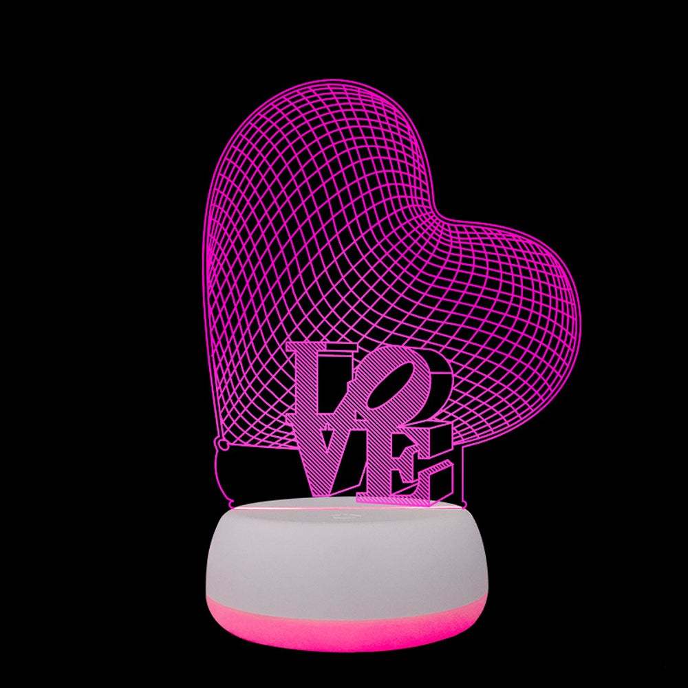 3D LED Night Light Heart Shape Lamp Home Decoration Valentine's Day Gift for Lover