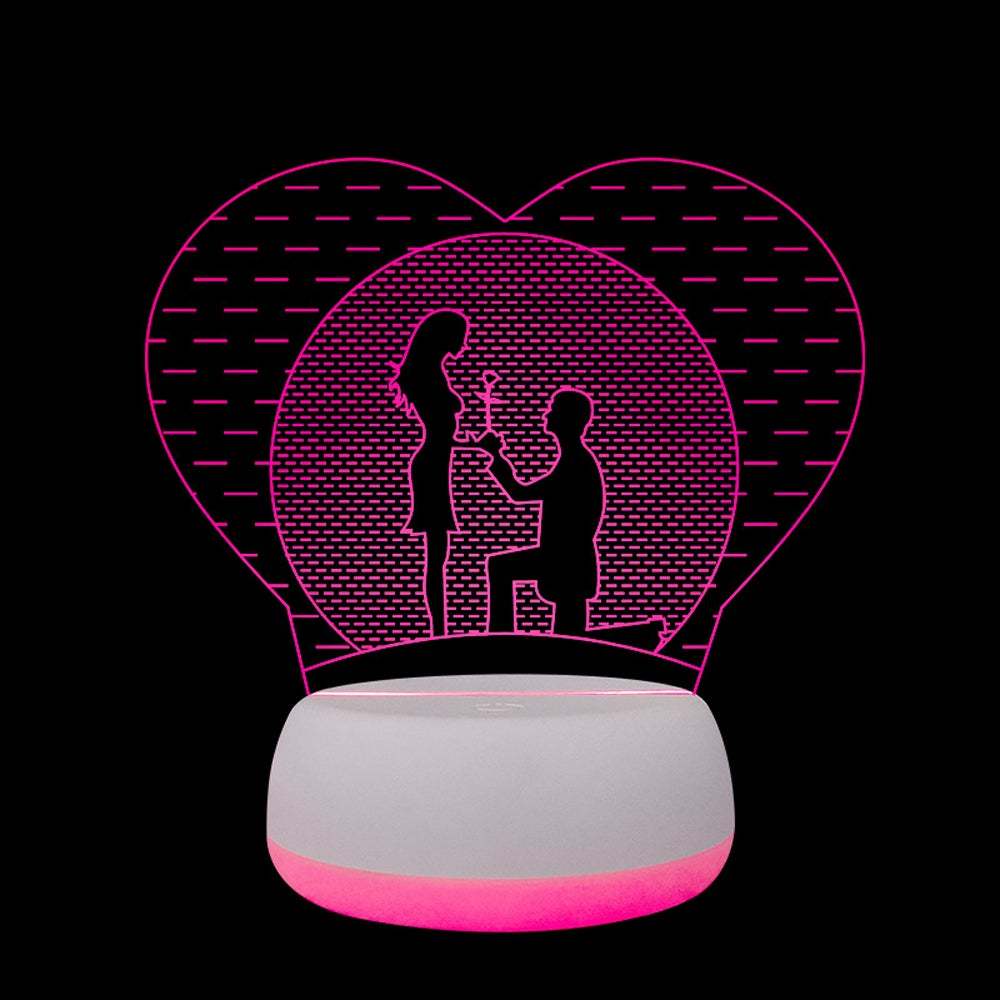 3D Love Heart Lamp Night Light Desk Decor Valentine's Day Gift for Lover