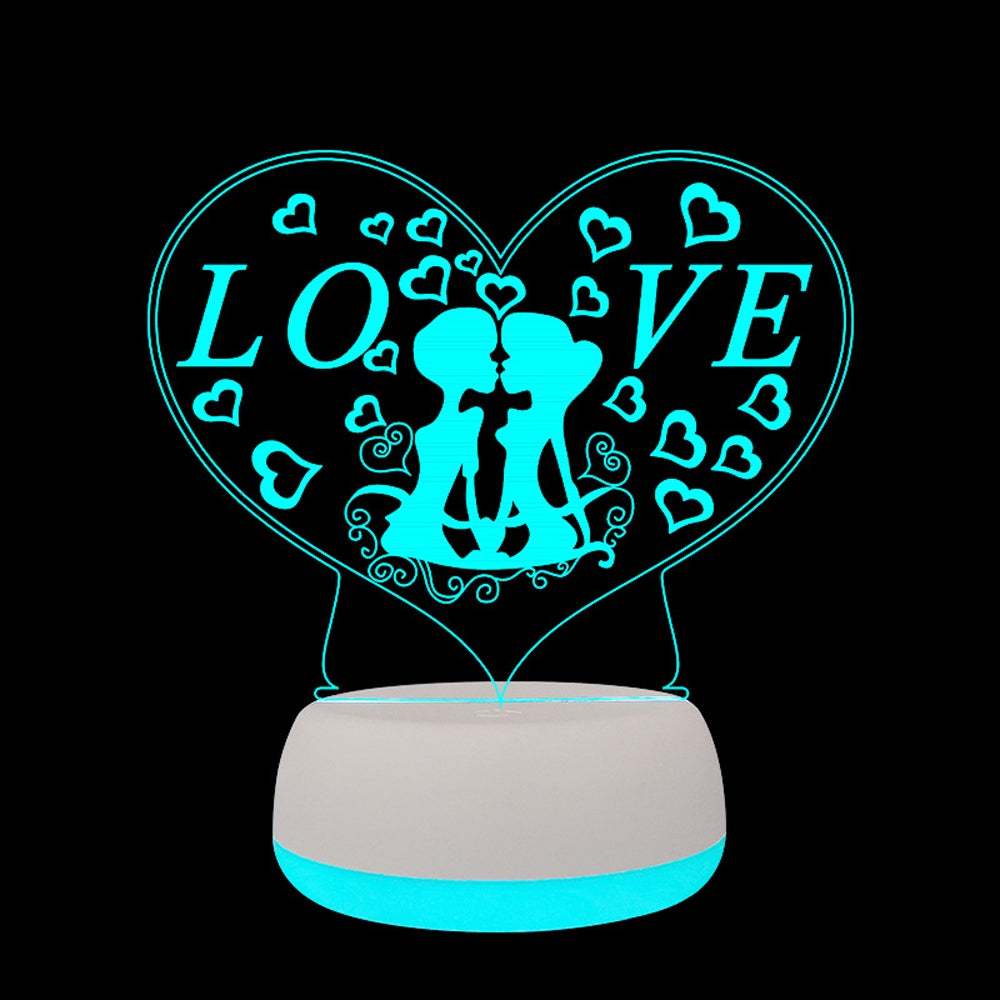 3D Love Heart Lamp Night Light Desk Decor Valentine's Day Gift for Lover