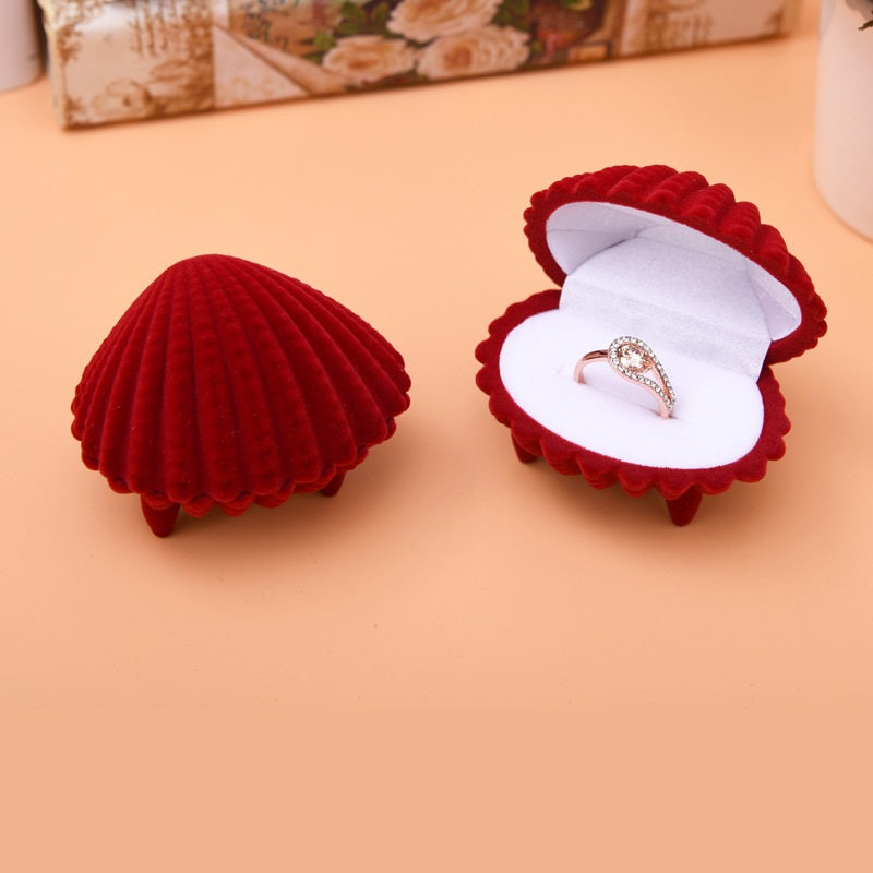 Ring Earrings Box Shell Shaped Cute Cartoon Ring Jewelry Box Gift for Her