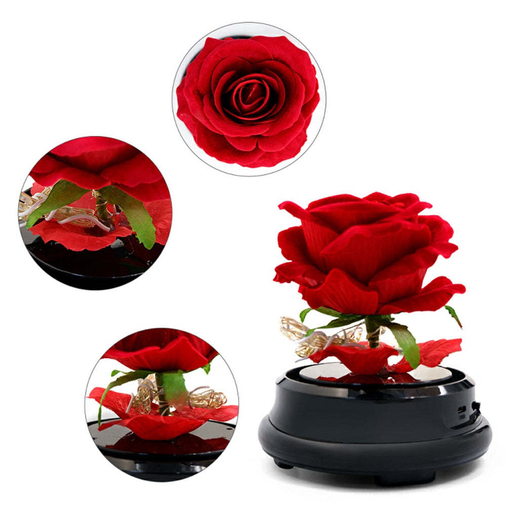 Glass Cover Lamp That Emulates Flower Rose Glass Cover Lamp Foil Atmosphere -