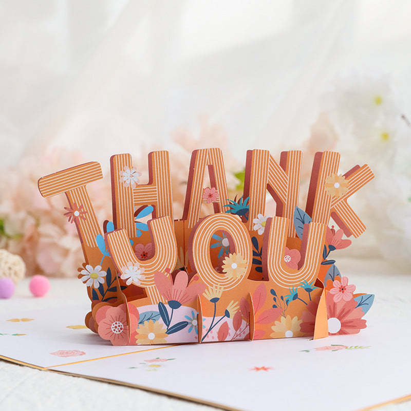 Mother's Day Greeting Card 3D Paper Carving Flowers Thank You Card for Her -