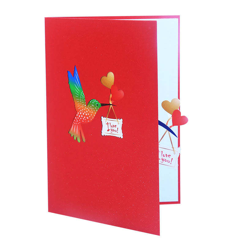 Creative Hummingbird Pop-up Greeting Card Festive Animal Cards - 