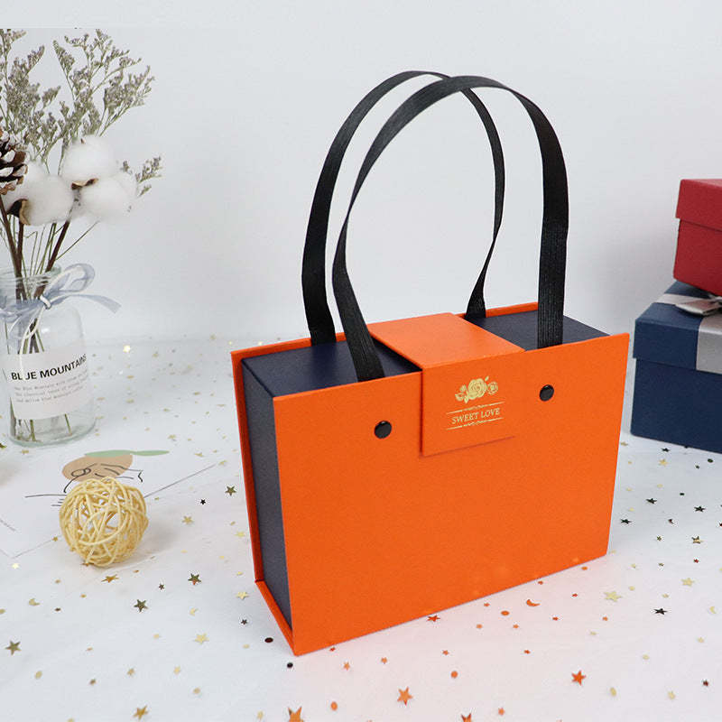 Rectangle Shaped Presentation Gift Box Flip hand box Simple and Beautiful Gift Box - 
