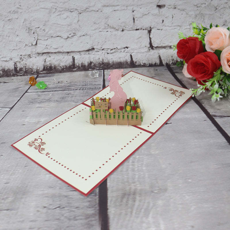 Creative 3D Three-dimensional Greeting Card Pregnant Mother Mother's Day Greeting Card -