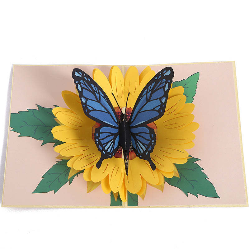 Mother's Day 3D Paper Carved Sunflower Greeting Card -