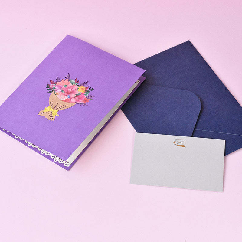 Mother's Day Greeting Card Creative Three-dimensional Magnolia Bouquet Gifts -