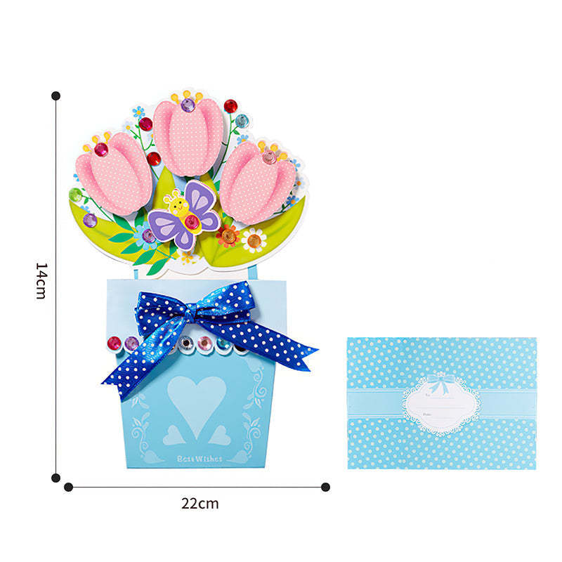 Exquisite Greeting Card Mother's Day Three-dimensional Flower Gifts -