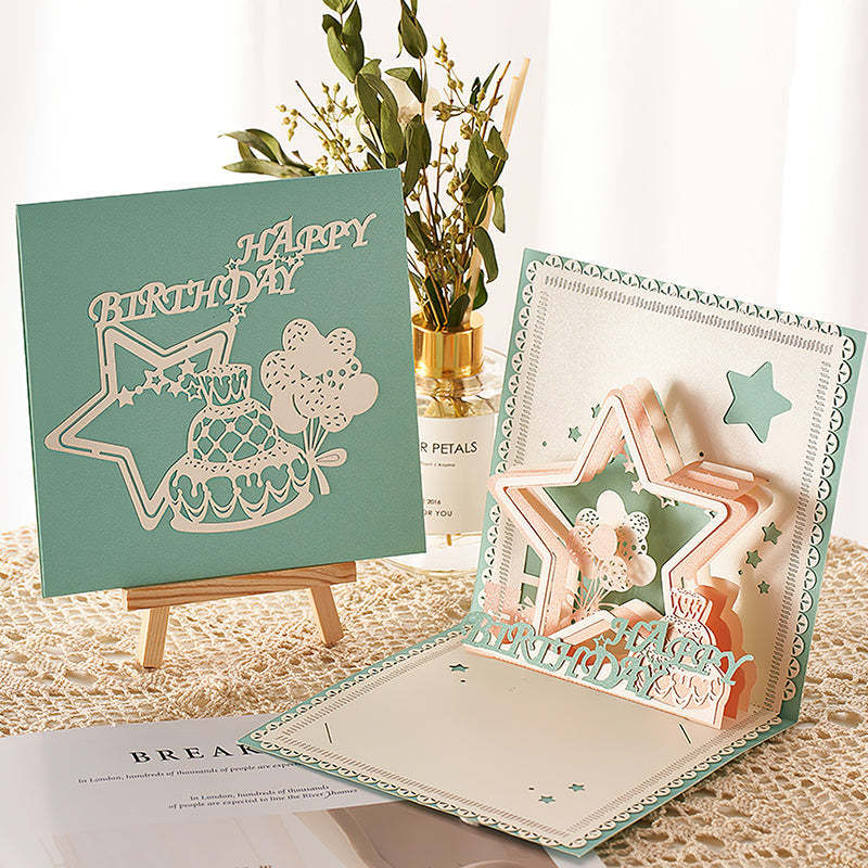 Simple Greeting Card Three-dimensional Birthday Gifts -