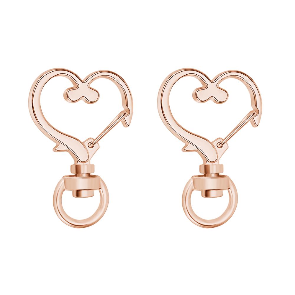 Spring Snap Key Ring Heart-Shaped Swivel Snap Hook Keychain Metal Spring Snap Key Ring Rose ...