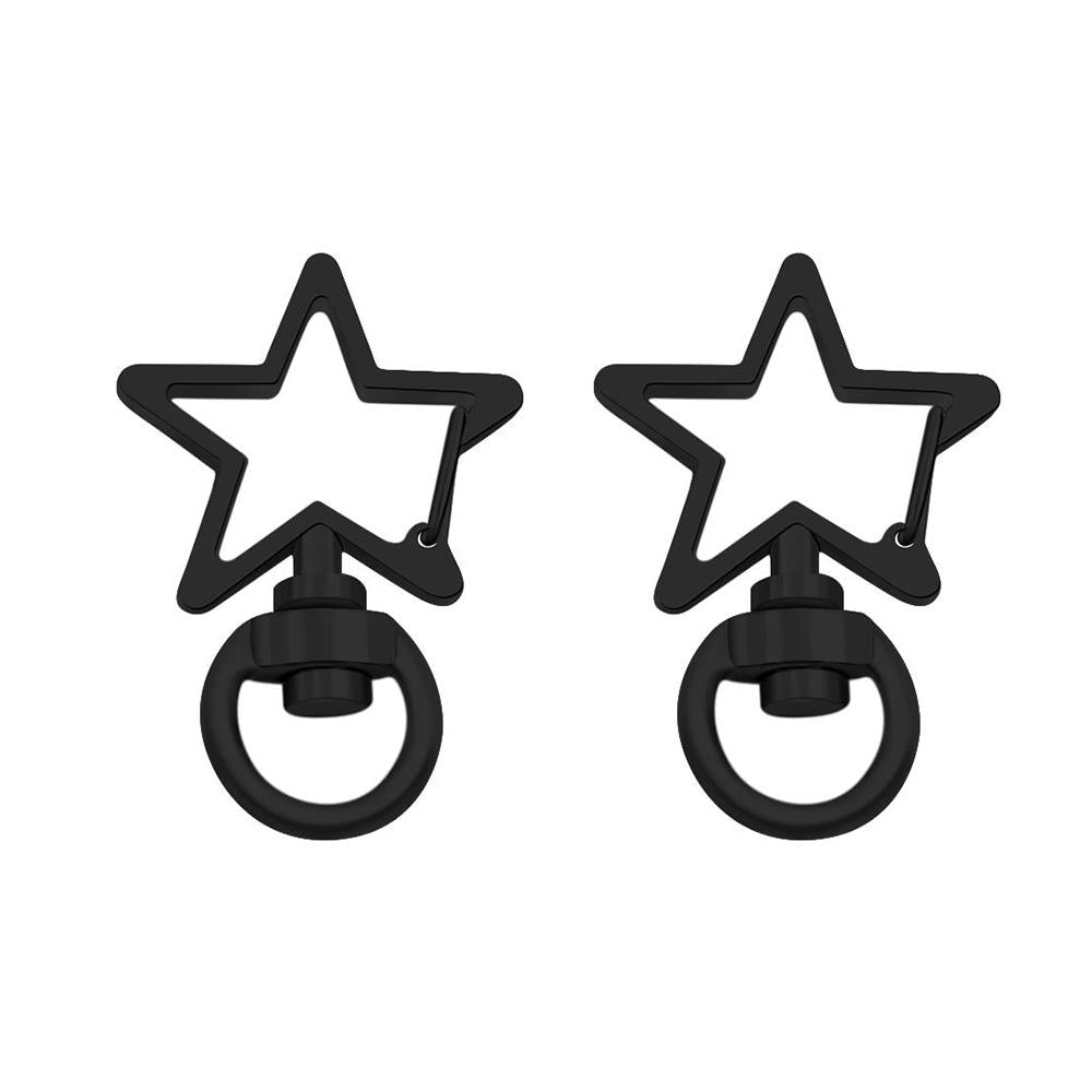 StarShaped Swivel Snap Hook Keychain Metal Spring Snap Key Ring Black Two