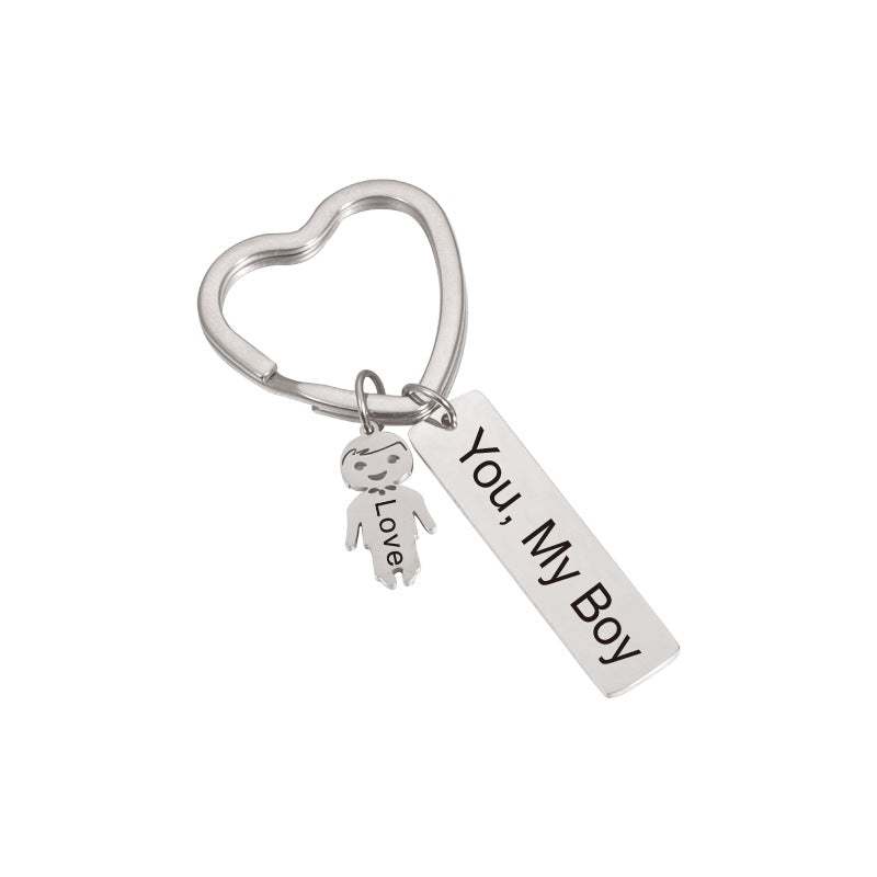 Couple Keychain Stainless Steel My Boy Girl Keychain Gift for Lover