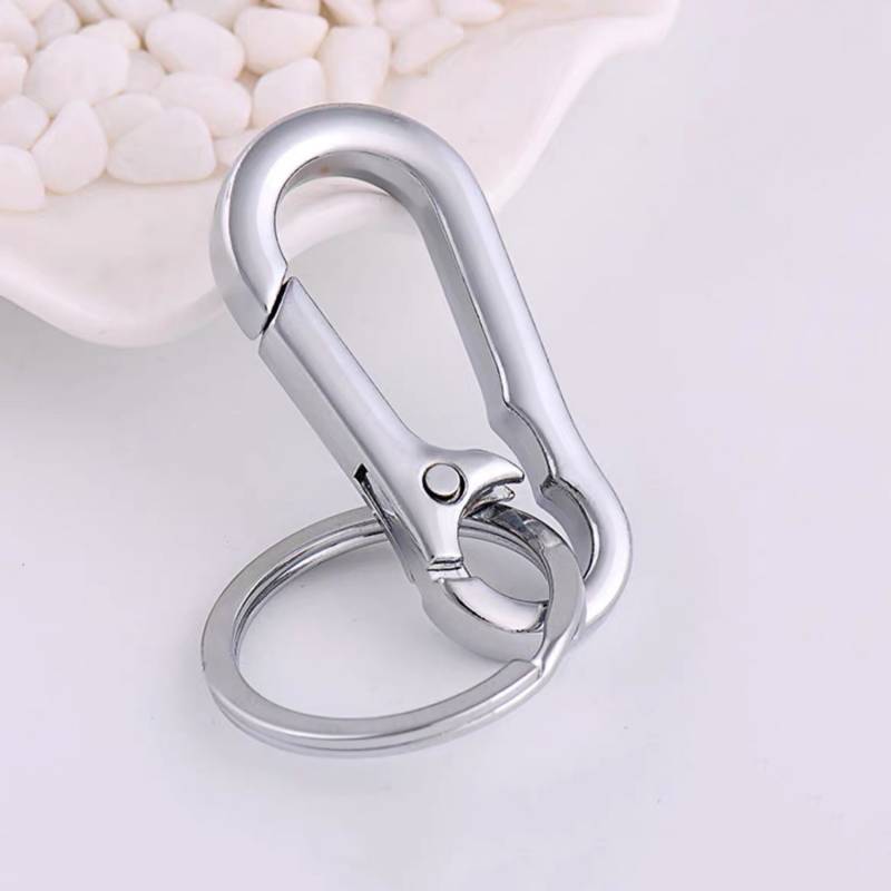 Carabiner Clip Keyring Stainless Steel Keychain with Snap Hook Quick Release Key Ring