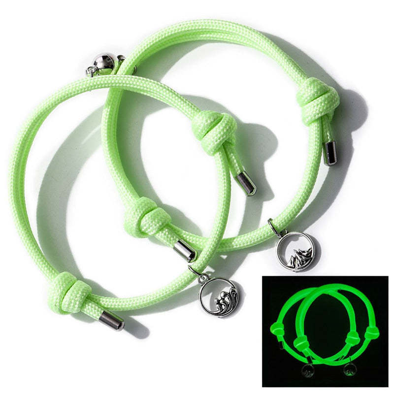 Luminous Couple Magnetic Bracelets Adjustable Bracelet Jewelry - soufeelus