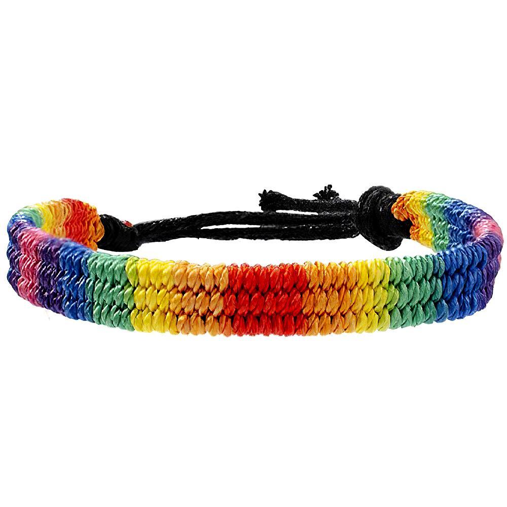 Gay Pride Bracelet Rainbow Wristband Lesbian Friendship Bracelet Braided Bracelet Accessory Adjustable Sizes Love Wristband Decorative Charm Pendants Gifts for Adults Man - soufeelus