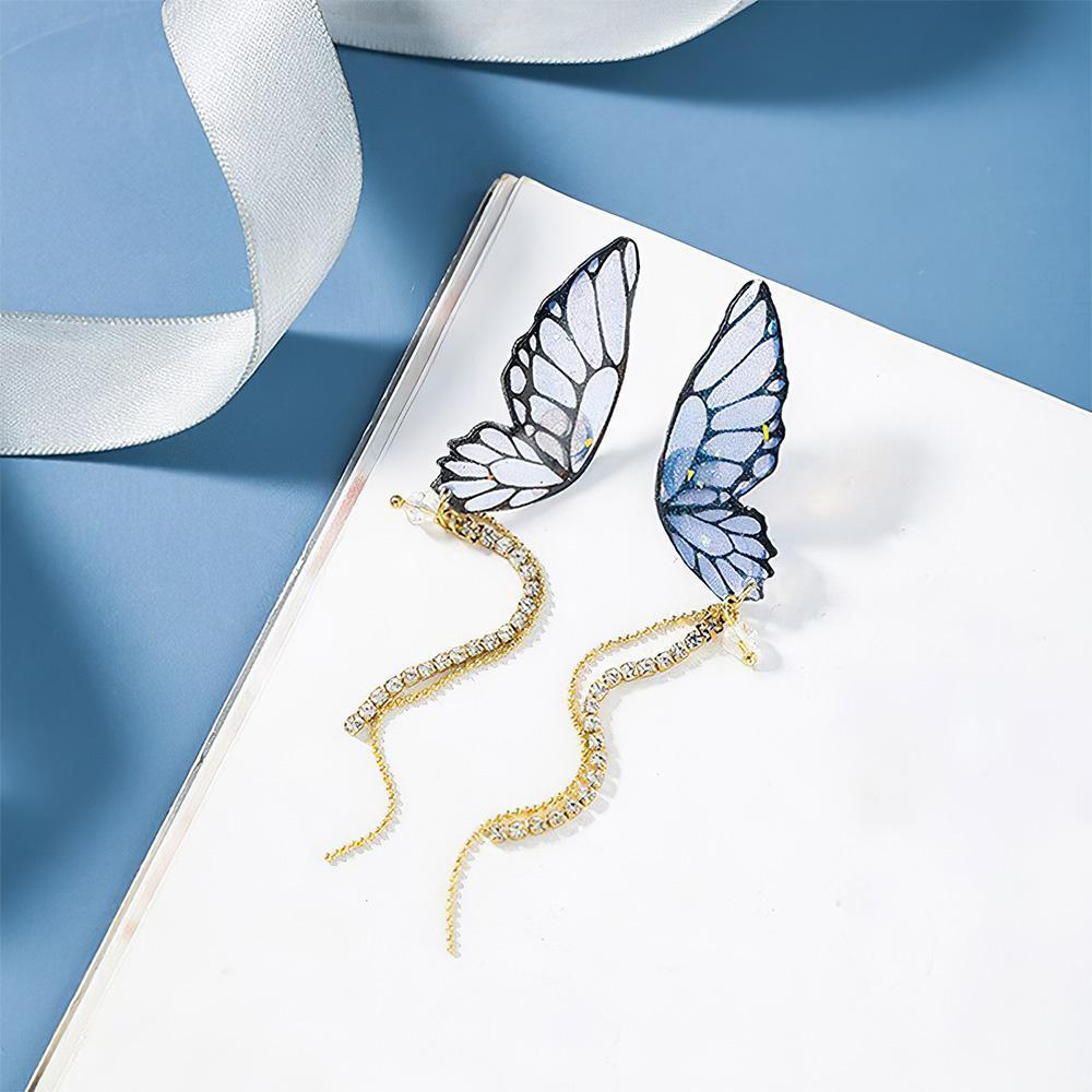 Acrylic Butterfly Statement Drop Earrings - soufeelus