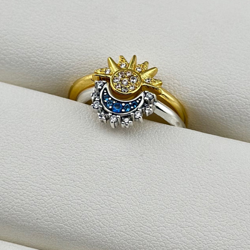 Sun Moon Ring Matching Rings Couple Rings Jewelry Gift for Her or Him - soufeelus