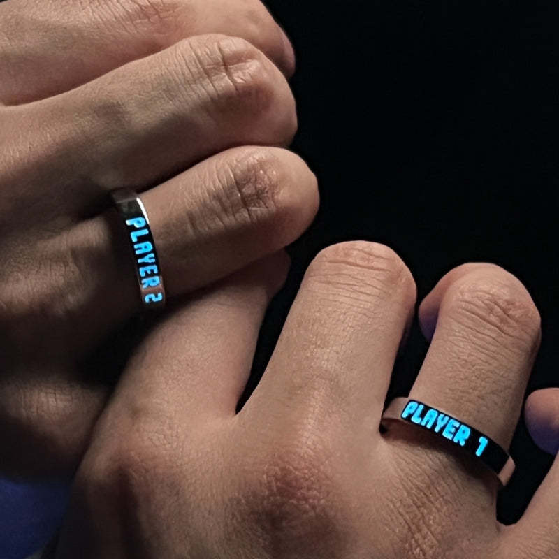 Matching Promise Rings Couple Adjustable Ring Shine Ring Jewelry Gift for Lovers - soufeelus