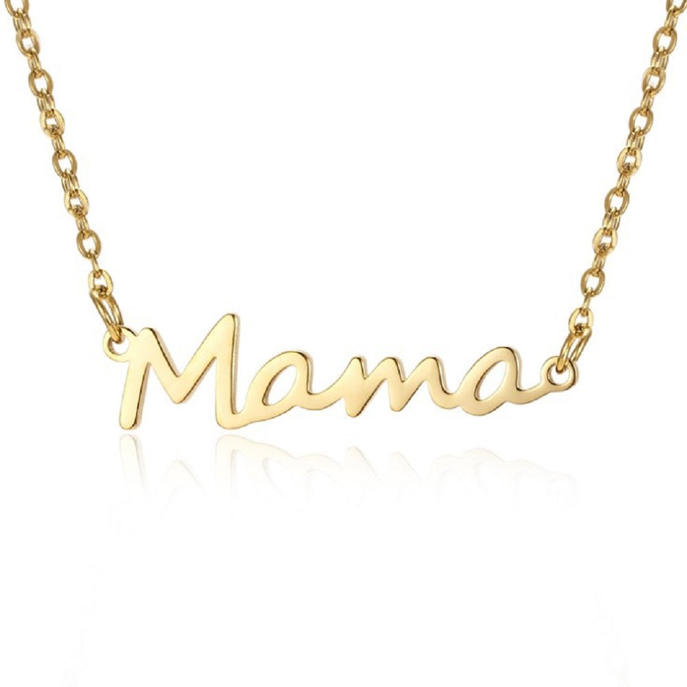 Dainty Mama Letter Necklace Fashion Pendant Mother's Day Gifts Gold - 