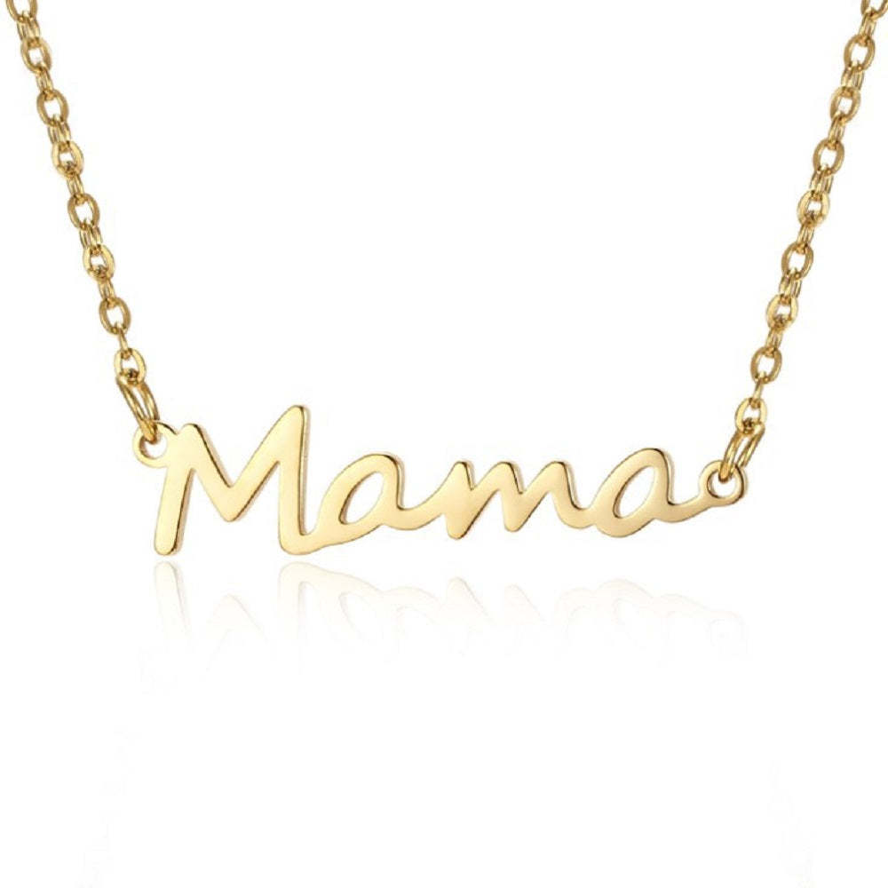 Dainty Mama Letter Necklace Fashion Pendant Mother's Day Gifts Gold -