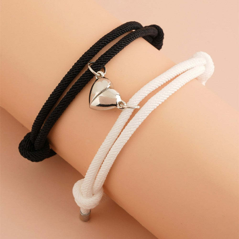 Heart-Shaped Magnetic Buckle Bracelet Adjustable Bracelets Gift for Couple - soufeelus