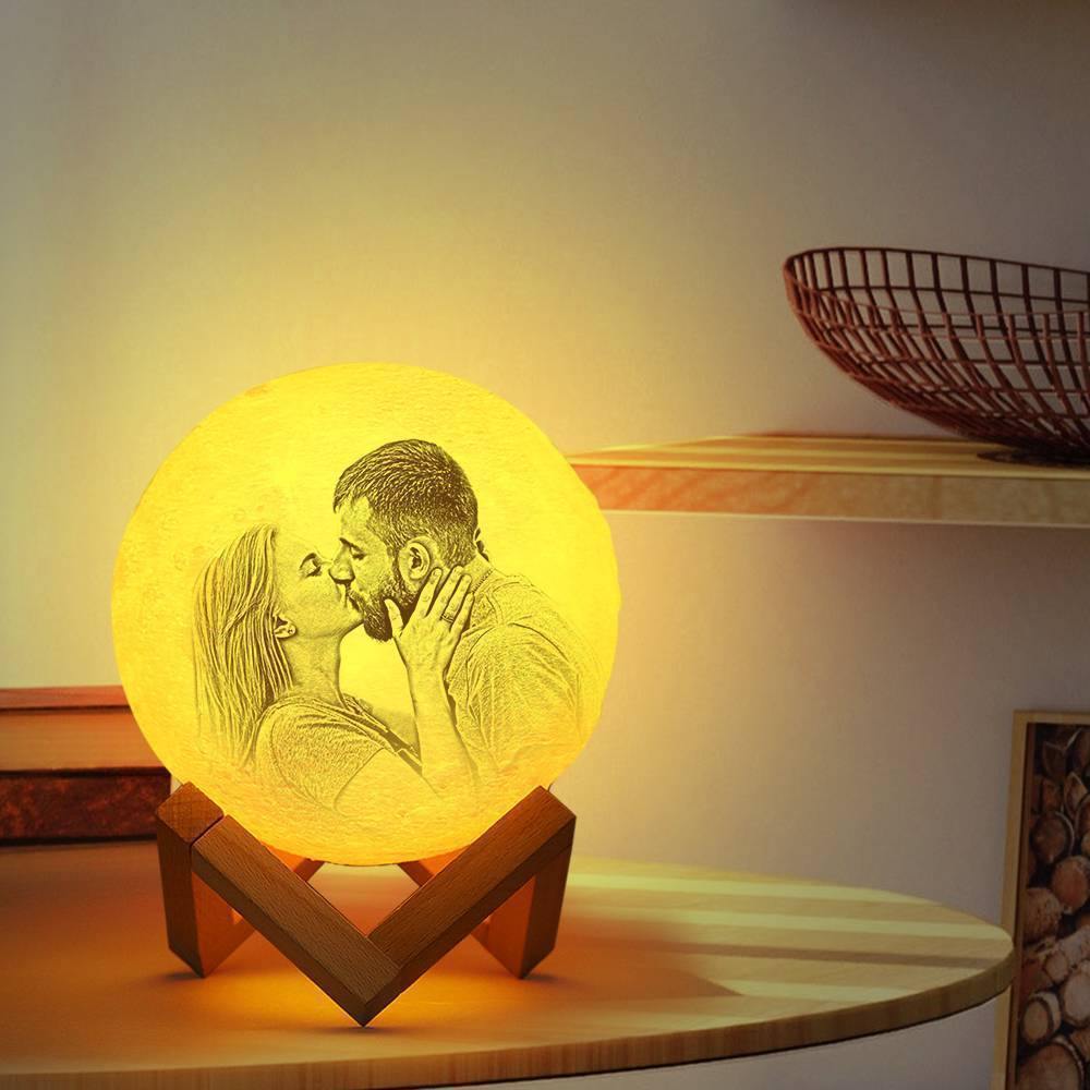 Photo Moon Lamp, Custom 3D Photo Light, Lamp Moon - Touch Two Colors 10cm-20cm Available - soufeelus