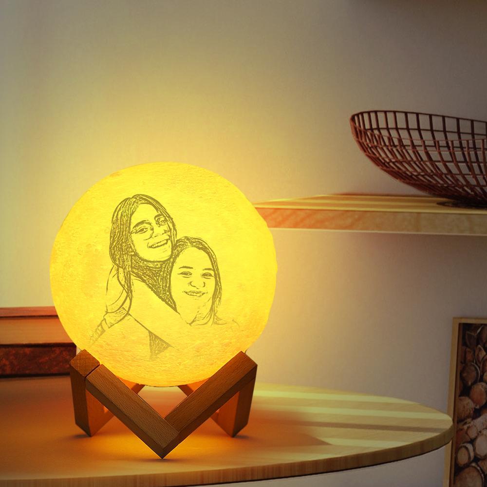 Photo Moon Lamp, Custom 3D Photo Light - Remote Control 16 Colors