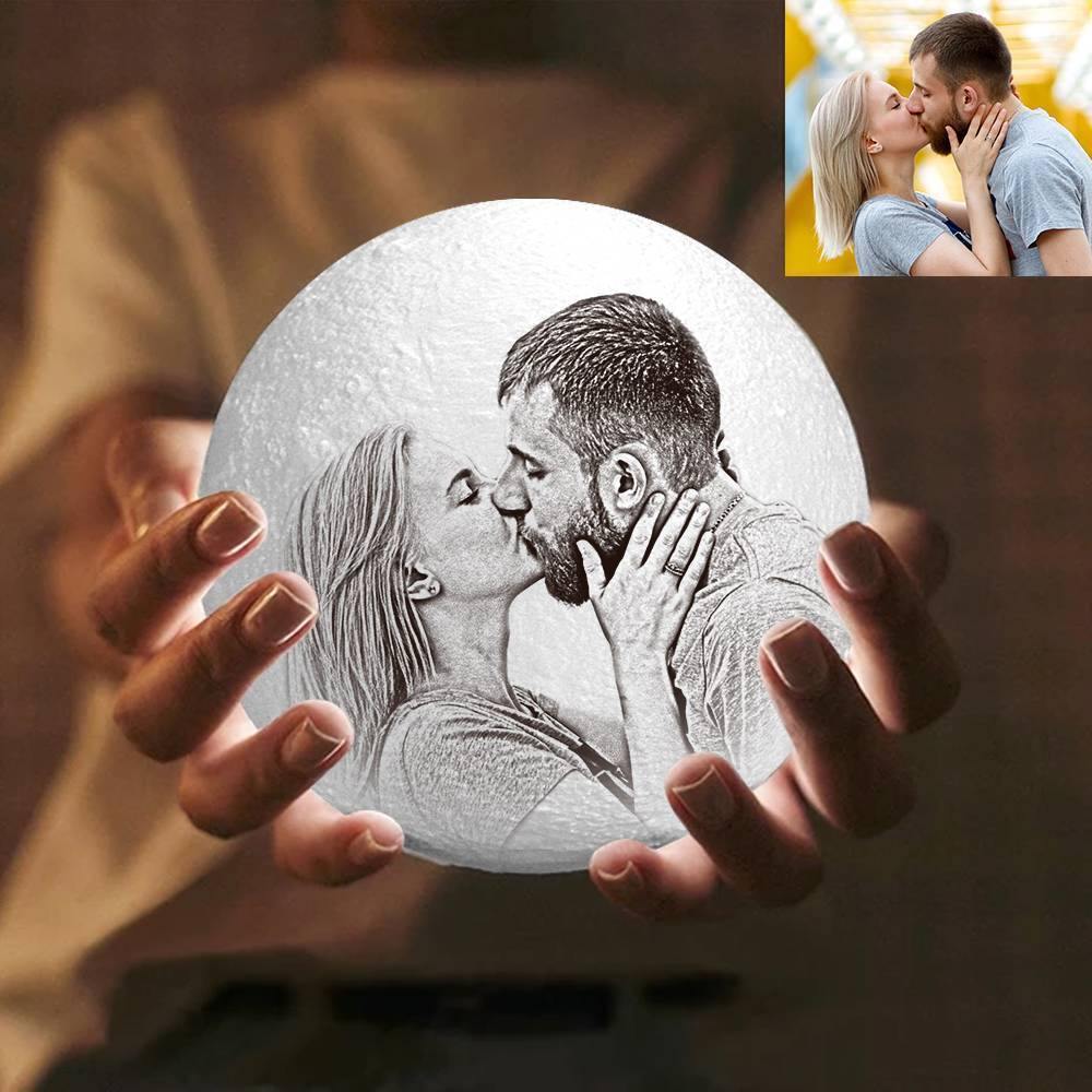 Photo Moon Lamp, Custom 3D Photo Light,  Lamp Moon - Touch Two Colors 10cm-20cm Available - soufeelus