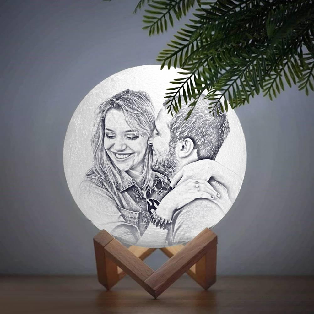 Photo Moon Lamp, Custom 3D Photo Light, Lamp Moon - Touch Two Colors 15cm - soufeelus