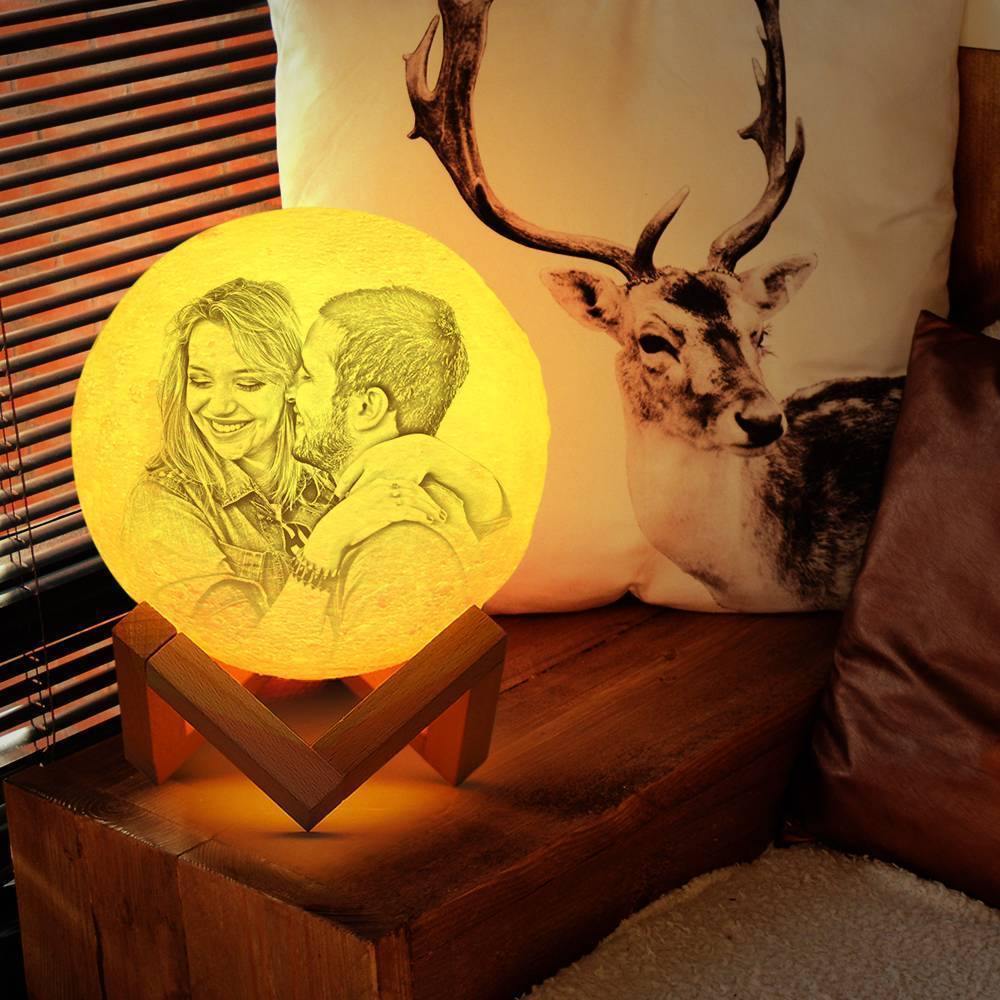 Photo Moon Lamp, Custom 3D Photo Light, Lamp Moon - Touch Two Colors 15cm - soufeelus