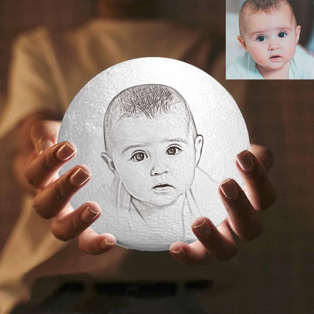 Photo Moon Lamp, Custom 3D Photo Light Baby Gift - Touch Two Colors??10-20cm?ê? - soufeelus