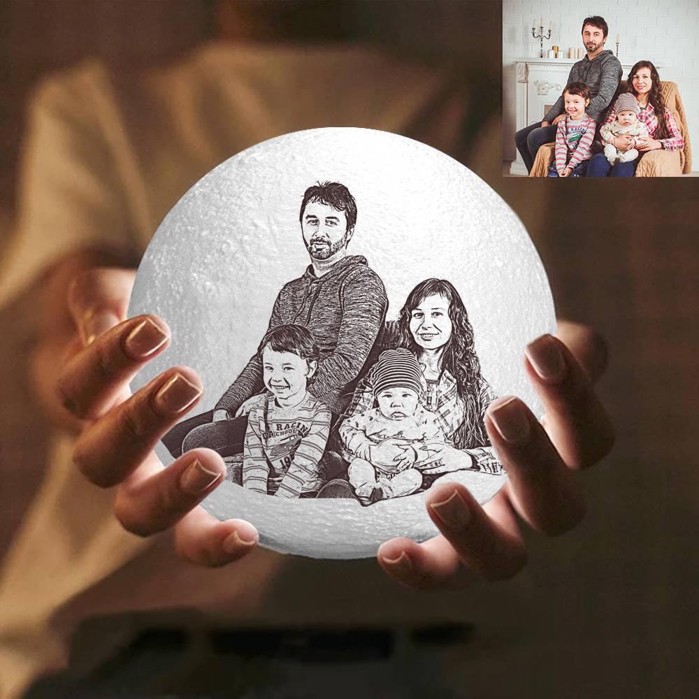 Magic 3D Printing Moon Light Photo Engraved - Touch Two Colors(10-20cm) - soufeelus