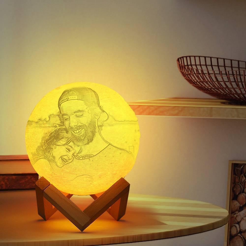 Photo Moon Lamp, Custom 3D Photo Light, Lamp Moon - Touch Two Colors15cm-20cm Available - soufeelus