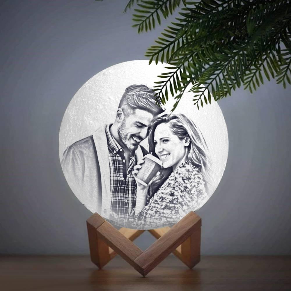 Photo Moon Lamp, Custom 3D Photo Light, Creative Gift - Tap Three Colors 10cm-20cm Available - soufeelus