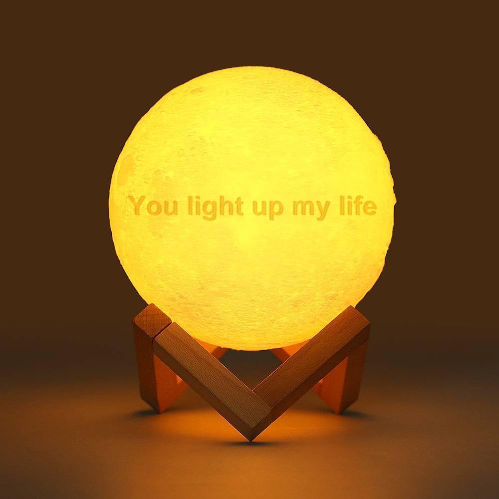 Photo Moon Lamp, Custom 3D Photo Light, Memorial Gift - Tap Three Colors 10-20cm Available - soufeelus