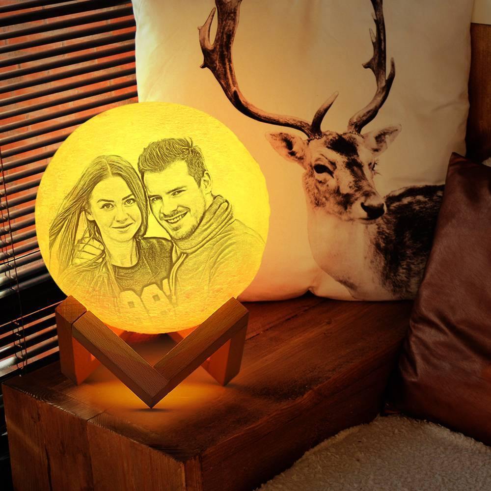 Photo Moon Lamp, Custom 3D Photo Light, Creative Gift - Tap Three Colors 15cm - soufeelus