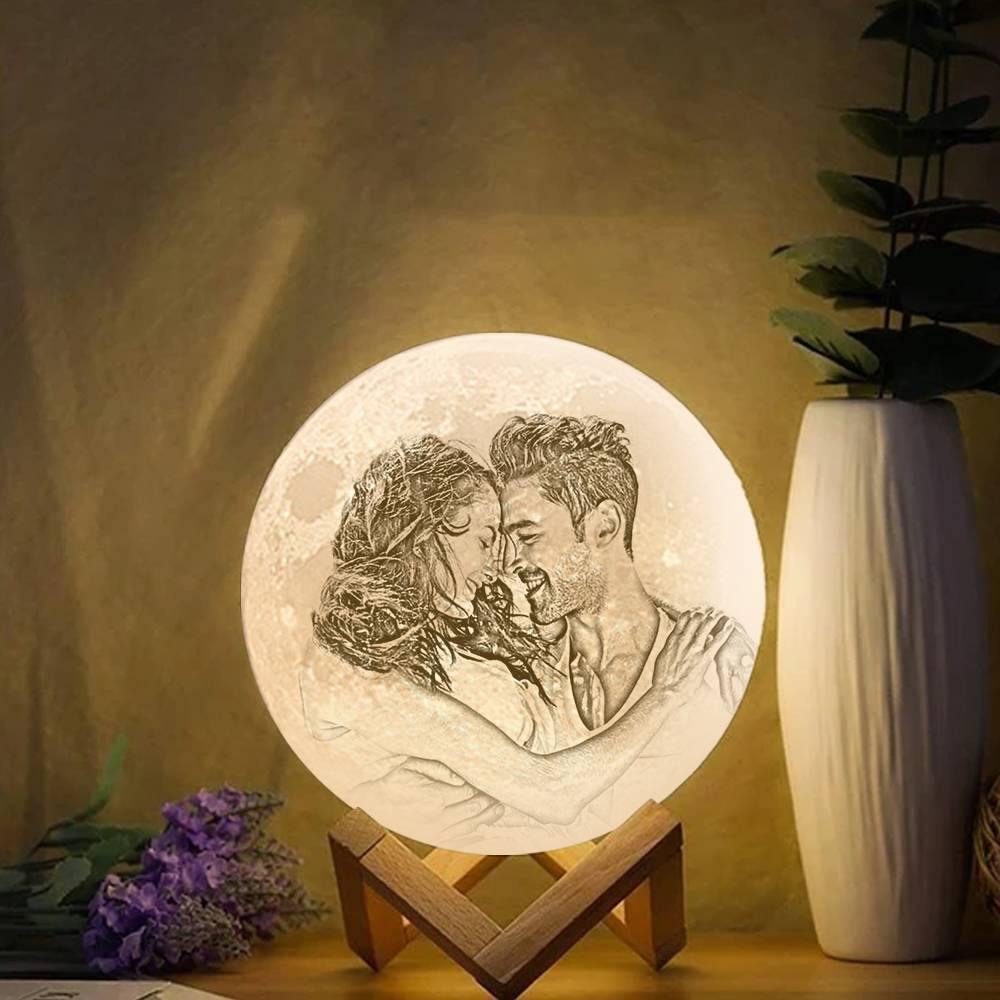 Photo Moon Lamp, Custom 3D Photo Light - Remote Control 16 Colors - soufeelus