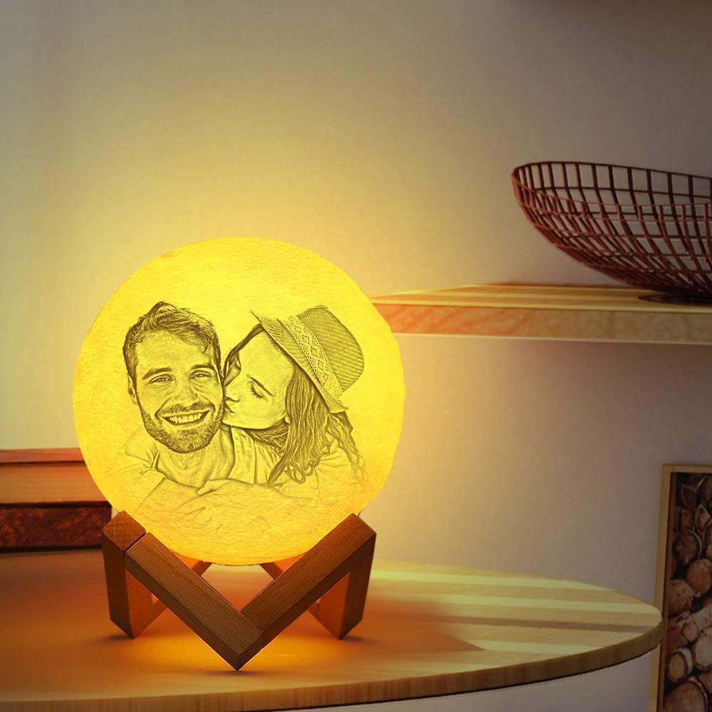 Photo Moon Lamp, Custom 3D Photo Light - Remote Control Sixteen Colors 15cm - soufeelus