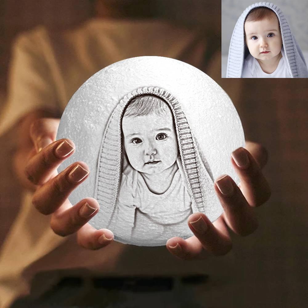 Photo Moon Lamp, Custom 3D Photo Light, Children's Gift - Remote Control Sixteen Colors£¨10-20cm£©