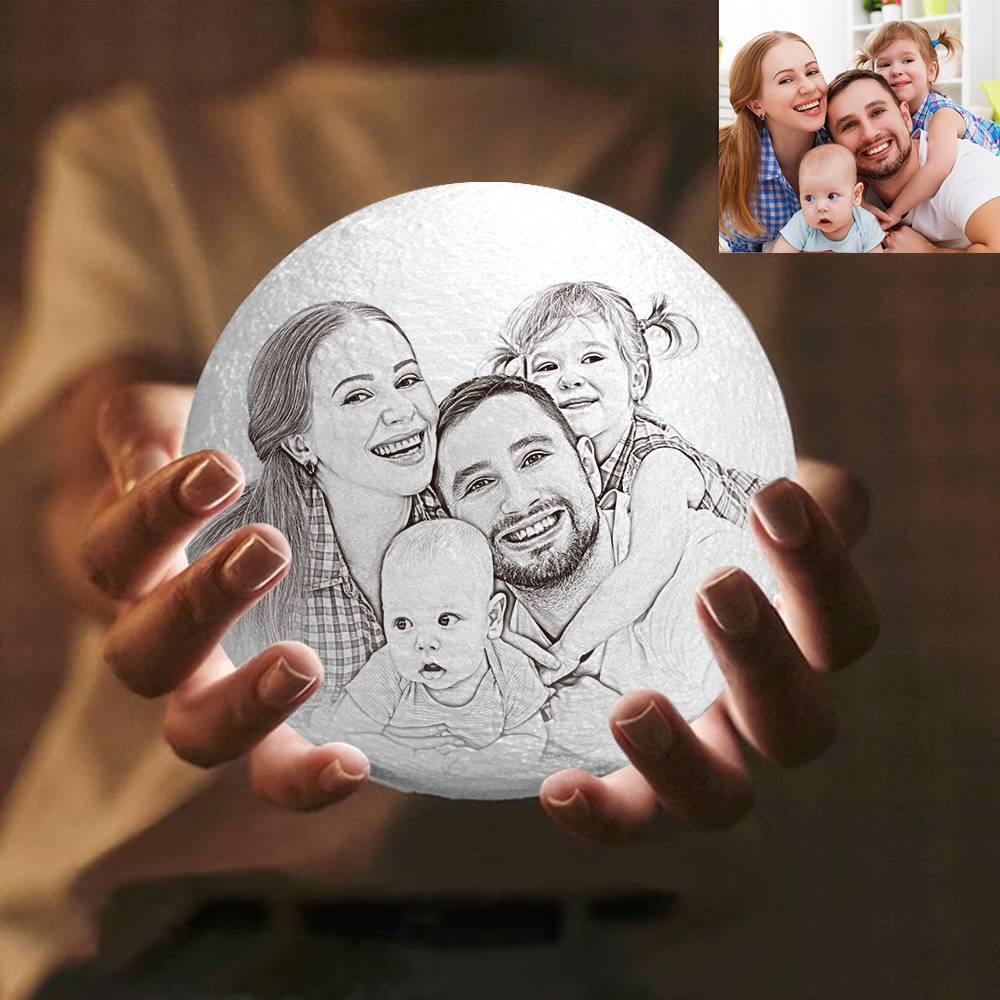 Photo Moon Lamp, Custom 3D Photo Light, Family Decoration - Remote Control Sixteen Colors(10-20cm) - soufeelus