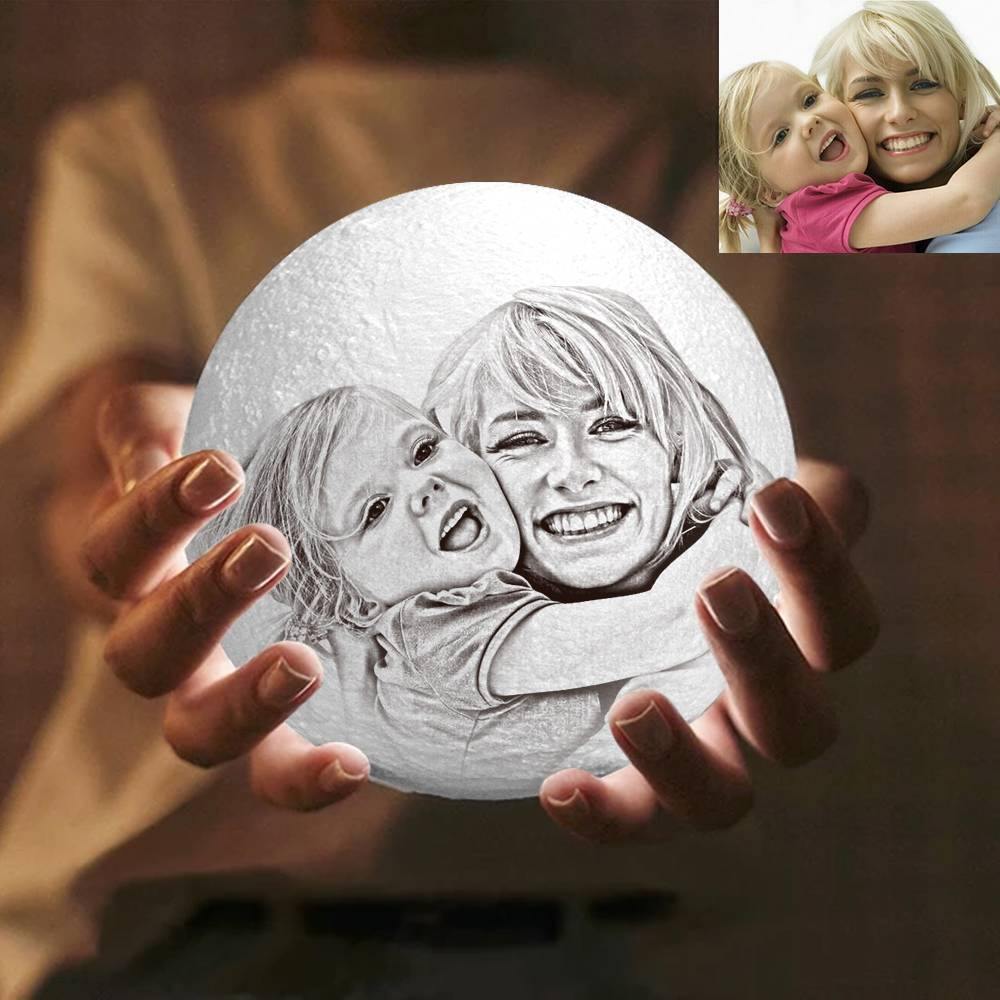 Photo Moon Lamp, Custom 3D Photo Light, Keepsake Gift - Remote Control Sixteen Colors(10-20cm) - soufeelus