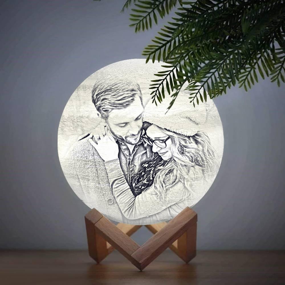 Magic 3D Printing Jupiter Light Photo Engraved, Lamp Jupiter - Touch Two Colors (10-20cm) - soufeelus