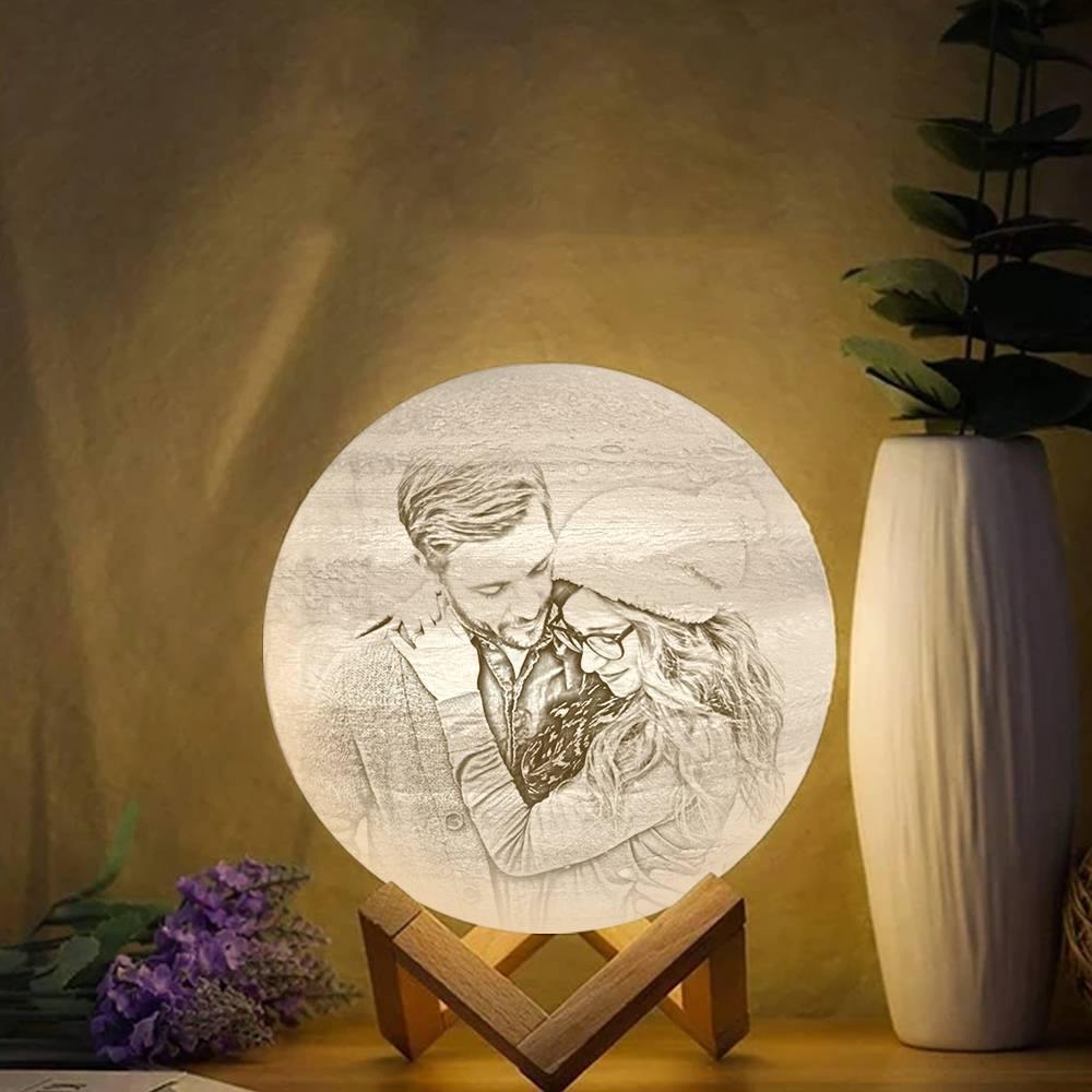 Magic 3D Printing Jupiter Light Photo Engraved, Lamp Jupiter - Touch Two Colors (10-20cm) - soufeelus