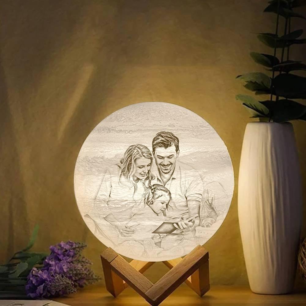 Photo Engraved 3D Printing Jupiter Light, Lamp Jupiter - Tap Three Colors (10-20cm) - soufeelus