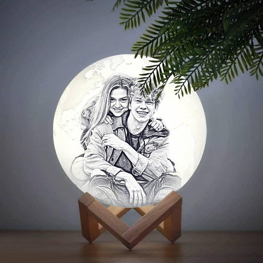 Magic 3D Printing Earth Light Photo Engraved, Lamp Jupiter - Touch Two Colors (10-20cm) - soufeelus